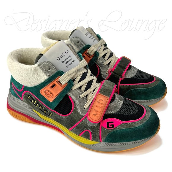 ⚡️SOLD! NEW GUCCI Men's Ultrapace Mid Top Suede Leather Sneakers 8 US / 7.5 G - Picture 11 of 12